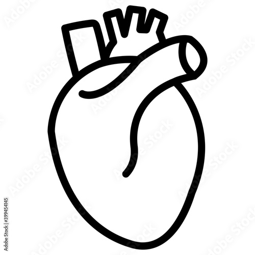 Human organ heart icon line design 