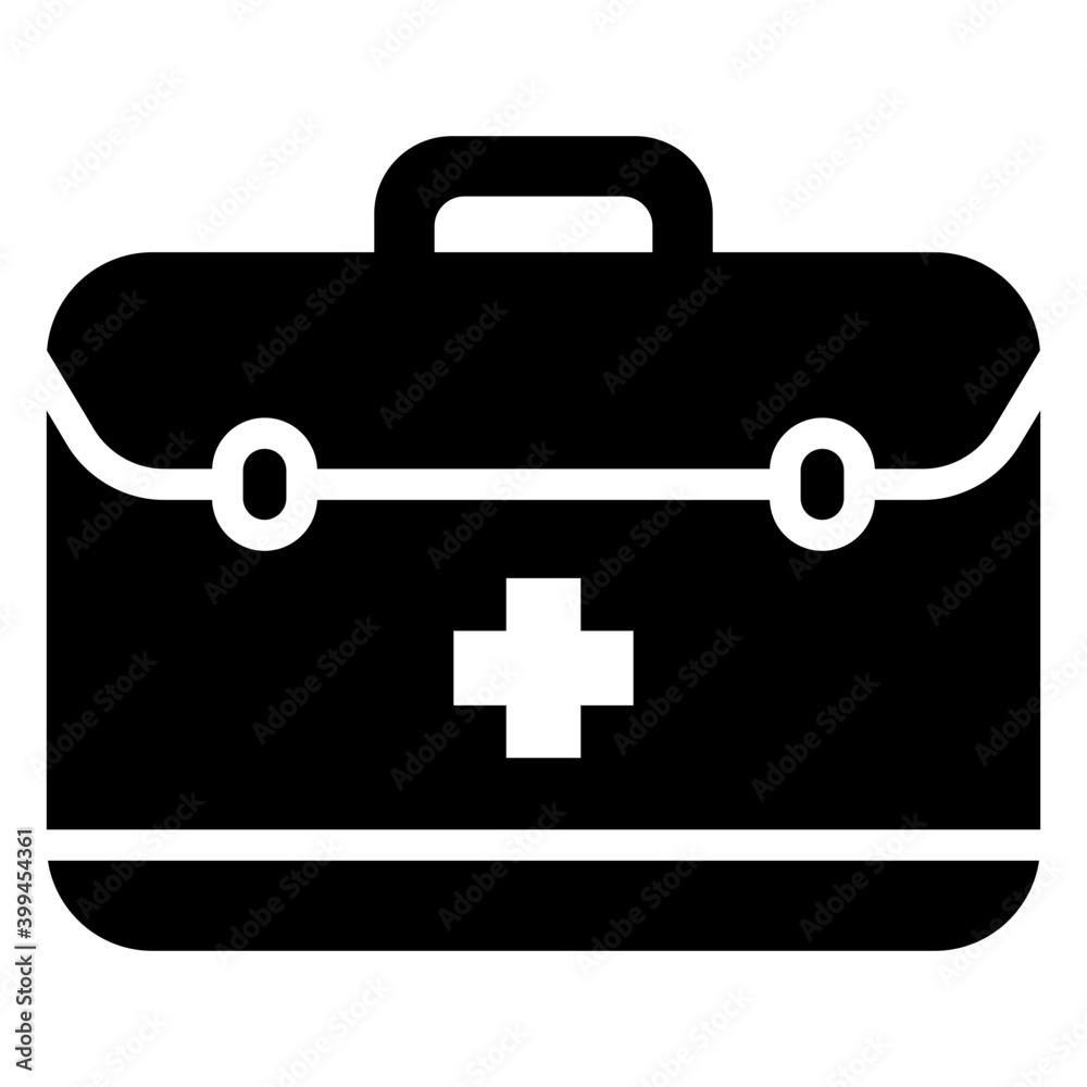Doctor professional bag glyph icon Doctor professional bag glyph icon