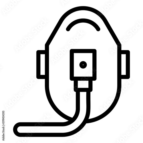Oxygen mask in line icon 