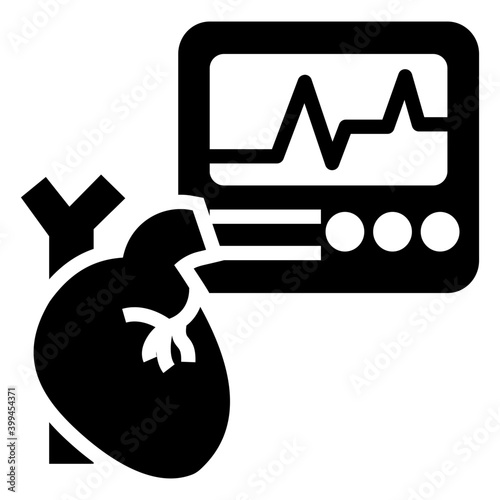 Ecg icon in solid vector 