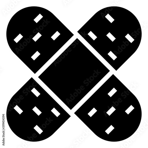 First aid bandage icon glyph design   