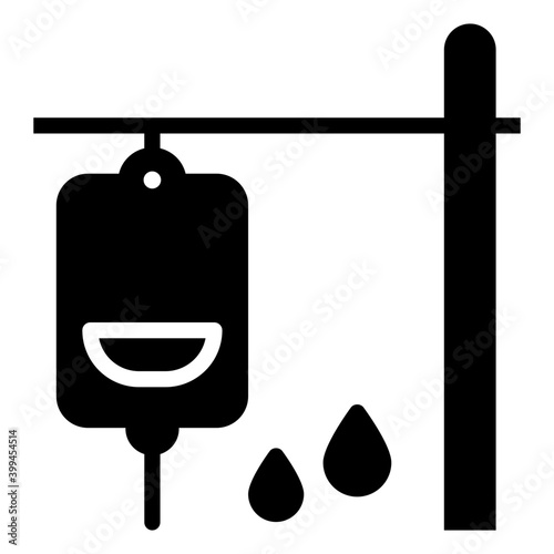 Blood transfusion icon in glyph vector 