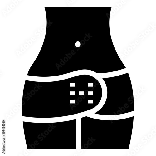 Belly band icon in solid vector 
