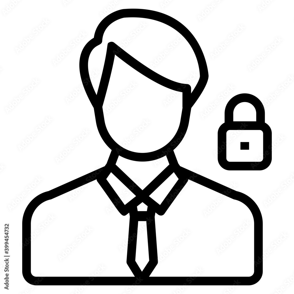 Line design of protected user icon Line design of protected user icon