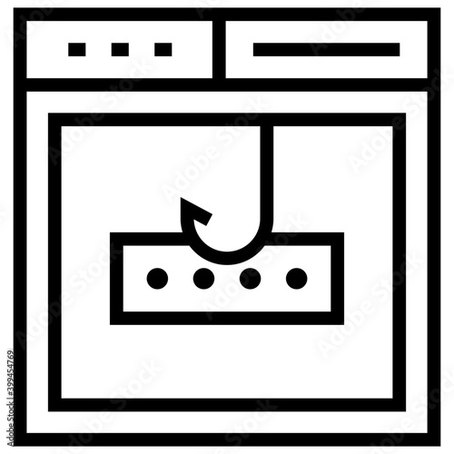 Line design of password phishing icon