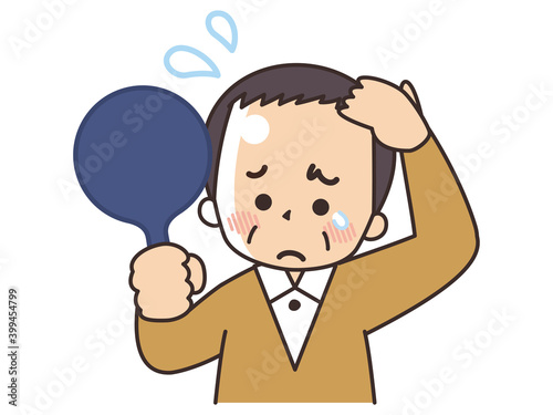 薄毛が気になる中年男性