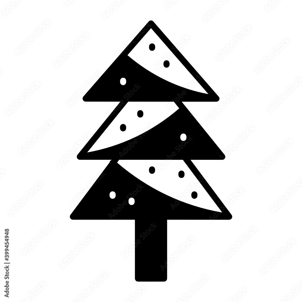 Christmas Plant Vector Glyph Icon Design, Winter Fall activities Symbol on white background, Cold Weather Sign, Wild Season Elements, Pine Tree Concept,