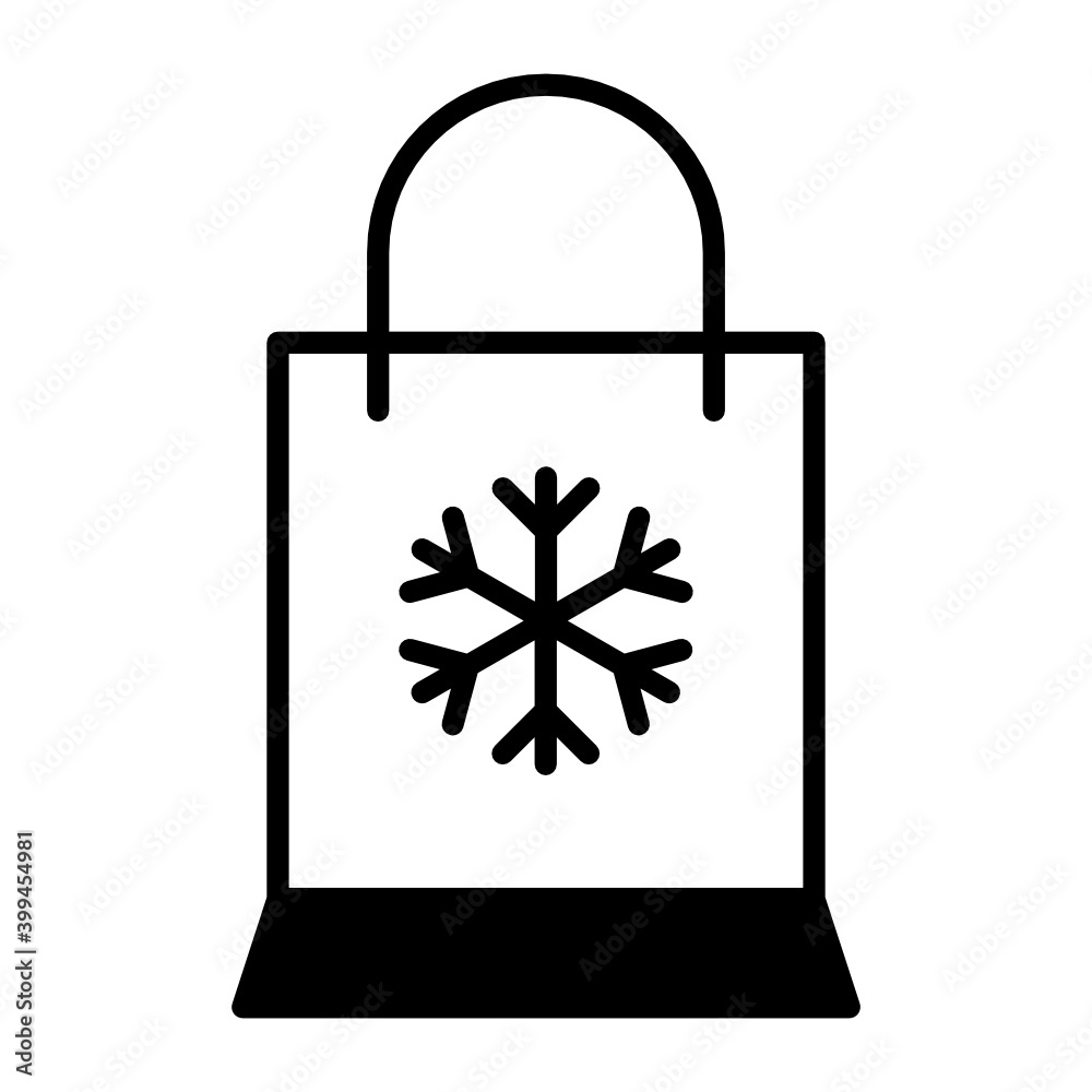 Holiday Sales Vector Glyph Icon Design, Winter Fall activities Symbol on white background, Cold Weather Sign, Wild Season Elements, Shopping Bag with Snow Flake Concept, Holiday Sales Vector Glyph Icon Design, Winter Fall activities Symbol on white background, Cold Weather Sign, Wild Season Elements, Shopping Bag with Snow Flake Concept,