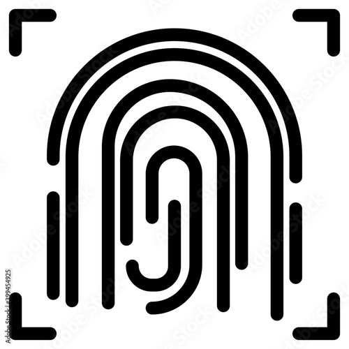 Solid design of biometric identification icon