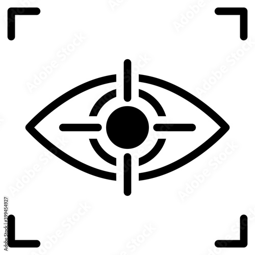 Iris biometric recognition solid design icon 