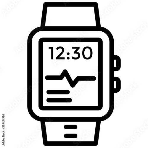 Smart watch in line icon 