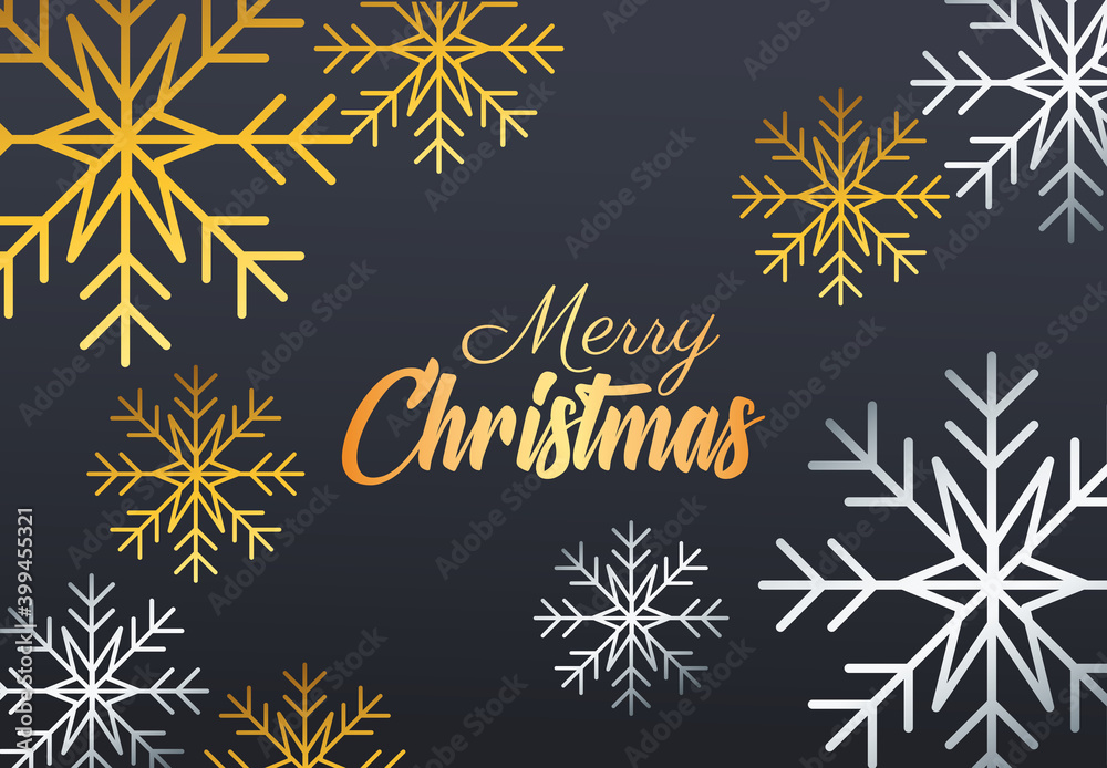 happy merry christmas golden lettering with snowscapes happy merry christmas golden lettering with snowscapes