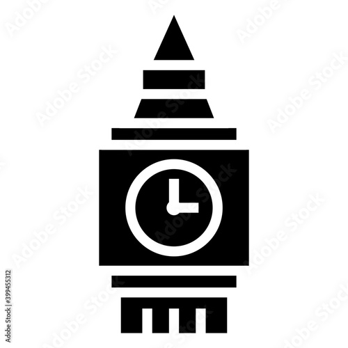 Historical tower icon in glyph vector 