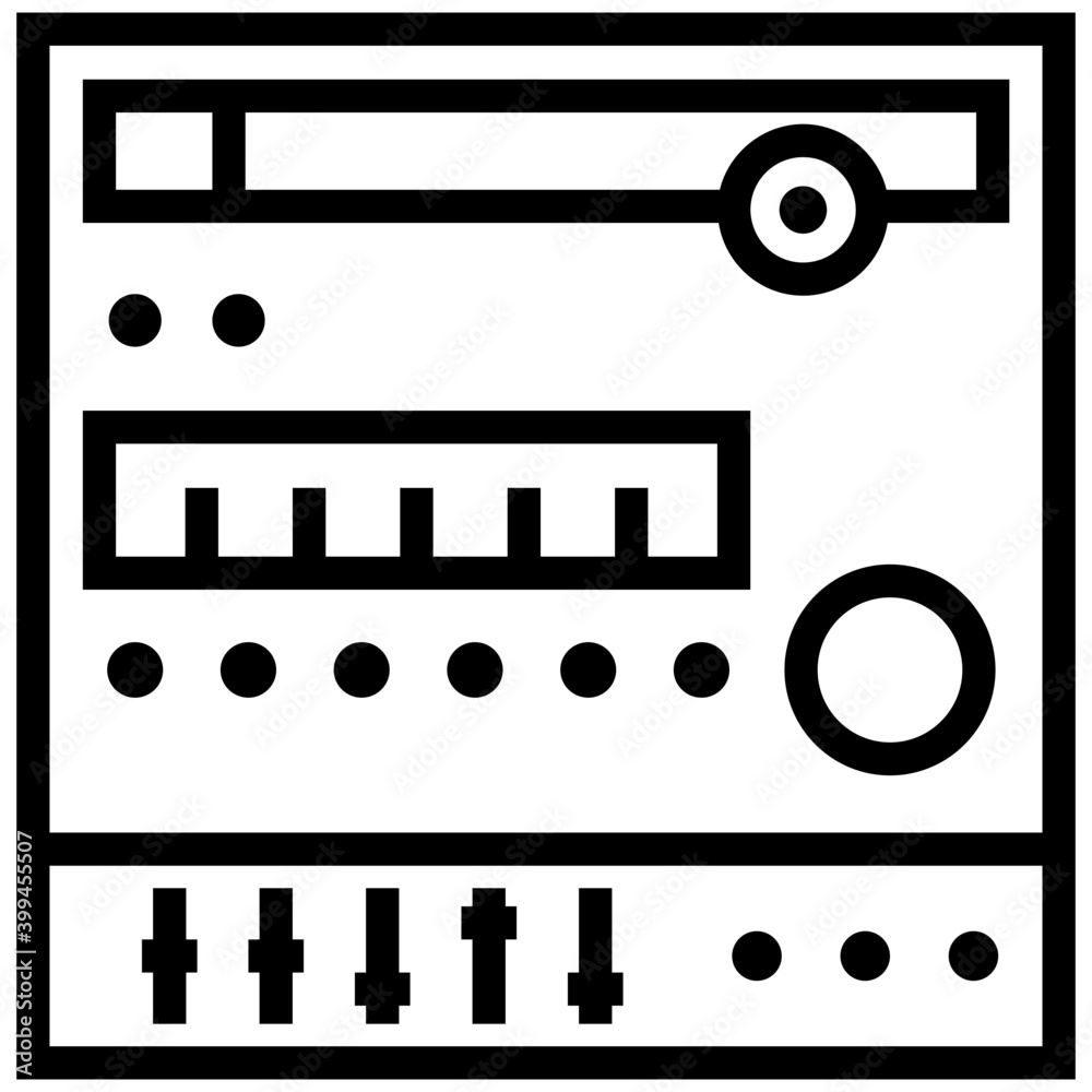 Line icon of audio dub mixer