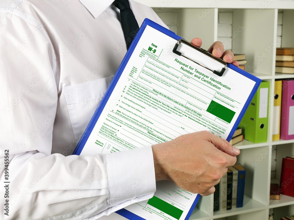 Business concept meaning Form W9 Request for Taxpayer Identification