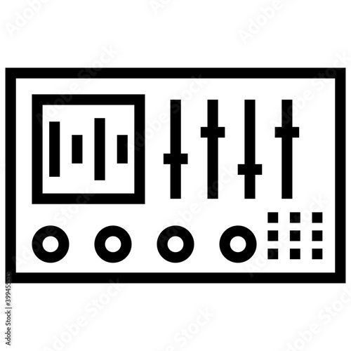 Dj controller line icon design 