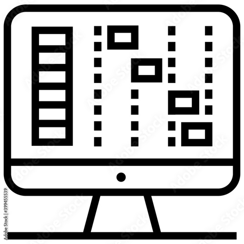Piano roll sequencer line icon 