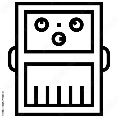 Guitar pedal stompbox line icon