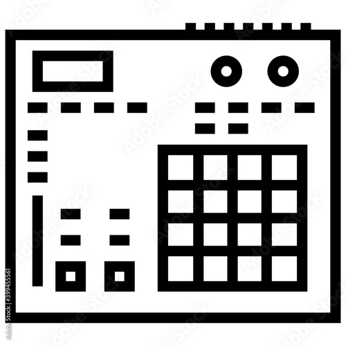 Drum sequencer line icon design