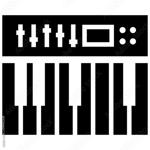 Keyboard synthesizer instrument glyph icon 