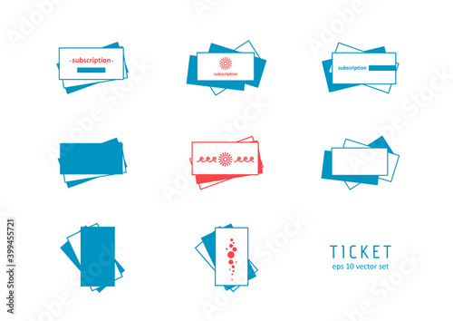Ticket - vector icons set.