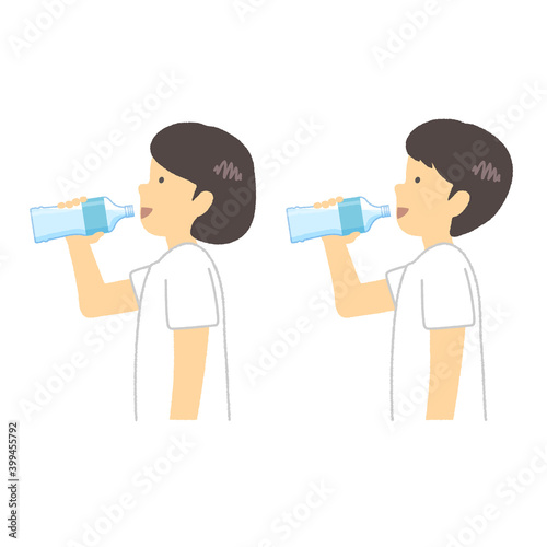 Illustration of girls and boys to rehydrate