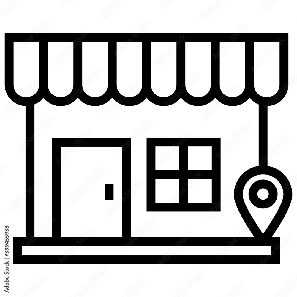 Shopping store location in line design Shopping store location in line design