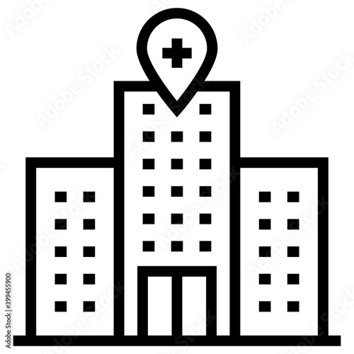 Line vector of hospital building location 