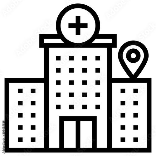 Line vector of hospital building location 