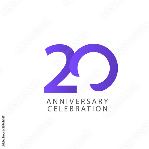 20 Years Anniversary Celebration Vector Template Design Illustration