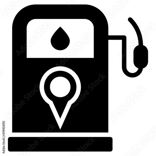 Gas station location in glyph design 