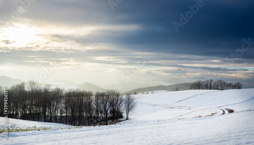 Winter landscape in Hochwolkersdorf Bucklige Welt Lower Austria