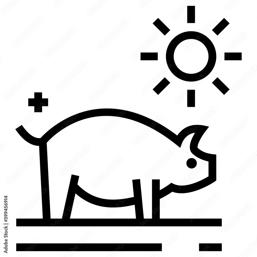 Farm pig line vector design 