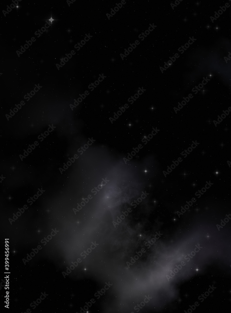 Fototapeta premium Star field in galaxy space with colorful nebula. Sci fi background of deep space. Ethereal wallpaper.