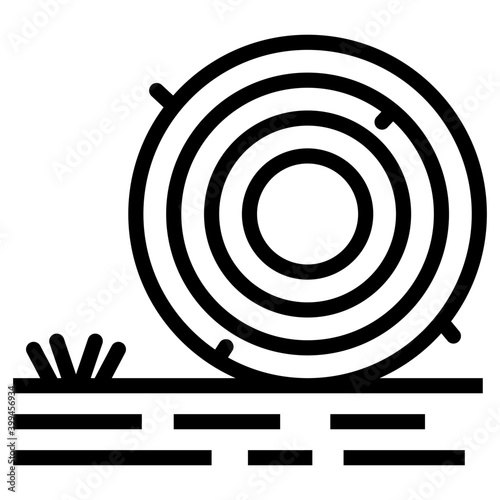 Icon of hay bale in line design 
