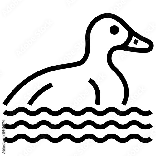 Duck icon in line design 