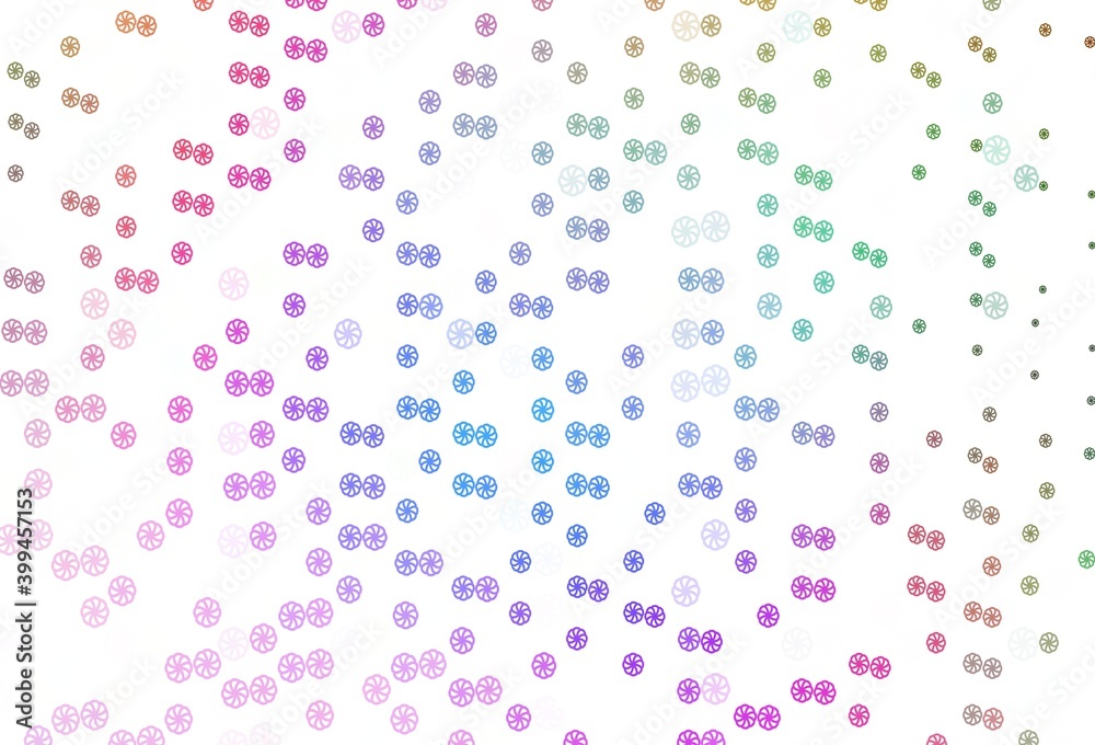 Light Multicolor, Rainbow vector texture with colored snowflakes.