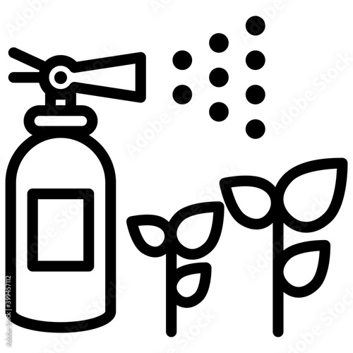 Spray bottle icon line design 