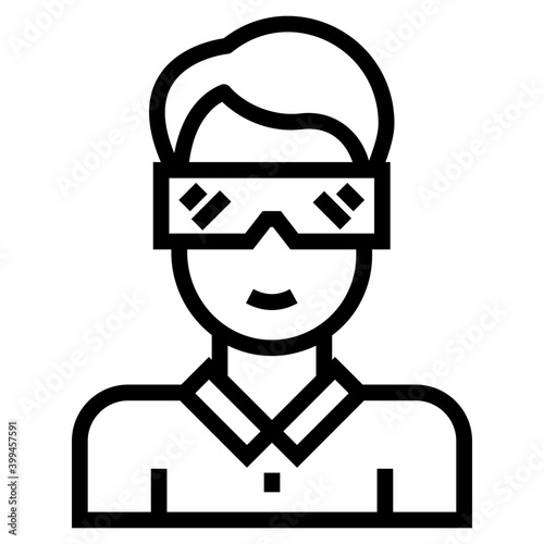 3d glasses icon in line design