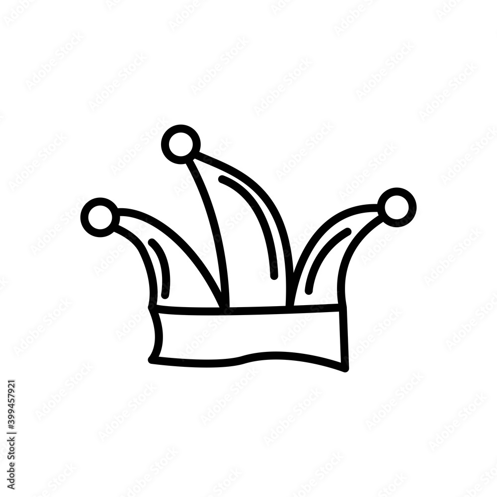 joker hat carnival icon line style vector joker hat carnival icon line style vector