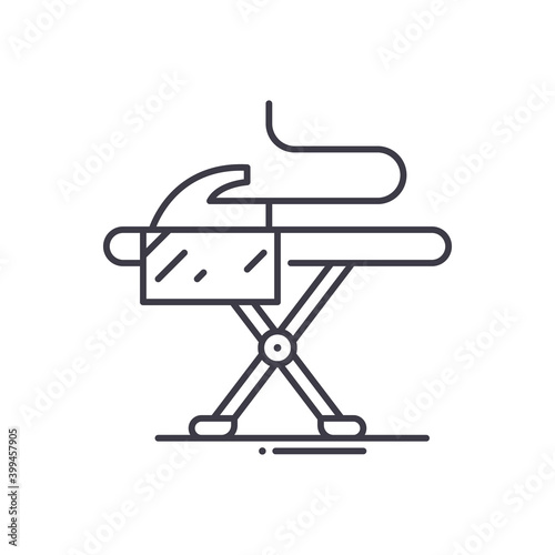 Ironing board icon, linear isolated illustration, thin line vector, web design sign, outline concept symbol with editable stroke on white background.