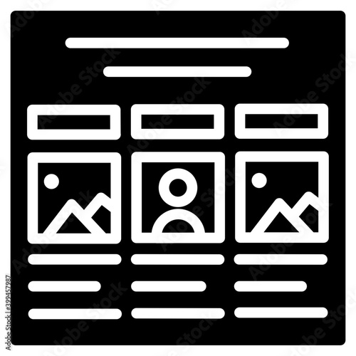 Solid design of film storyboard icon