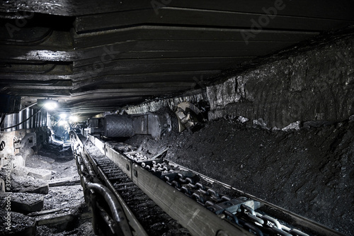 Vászonkép Coal mine. Underground coal mining.