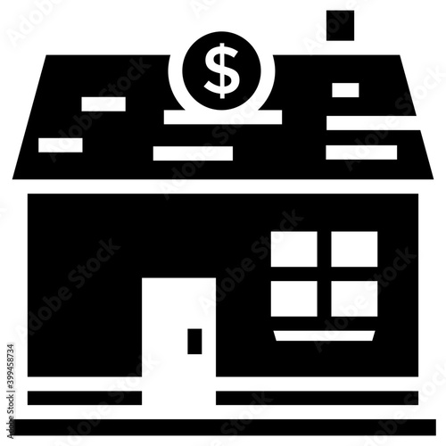 Filled design of property investment icon.