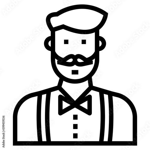 Hippie icon in line vector 