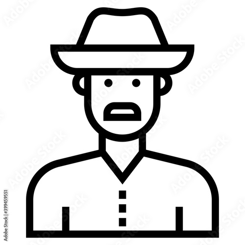 Archaeologist icon in line design 