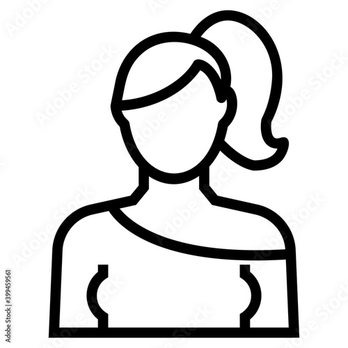 Female newscaster icon in line design 