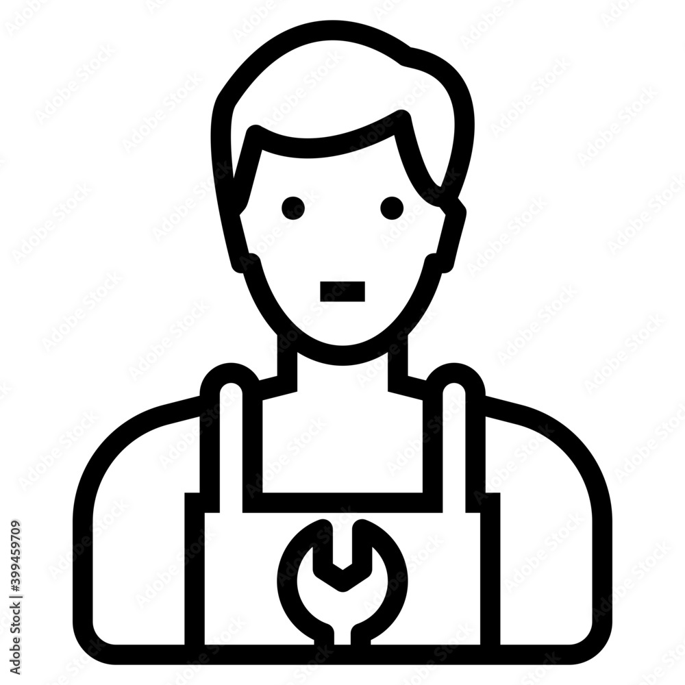 Technician icon in line design Technician icon in line design