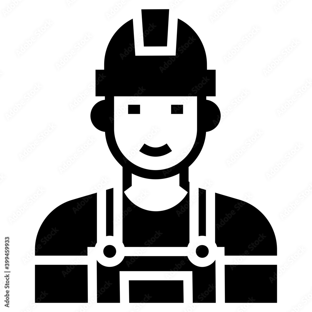 Mechanic icon in glyph design Mechanic icon in glyph design