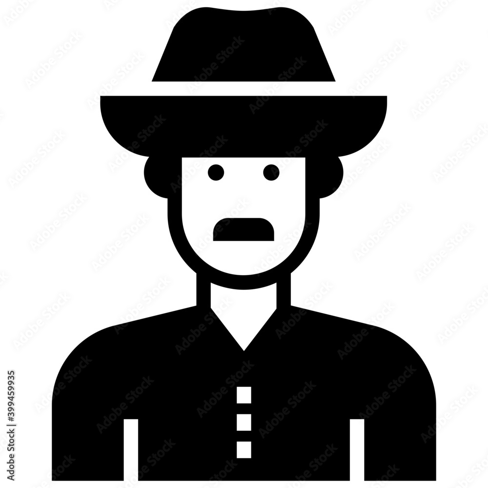 Archaeologist icon in solid design Archaeologist icon in solid design